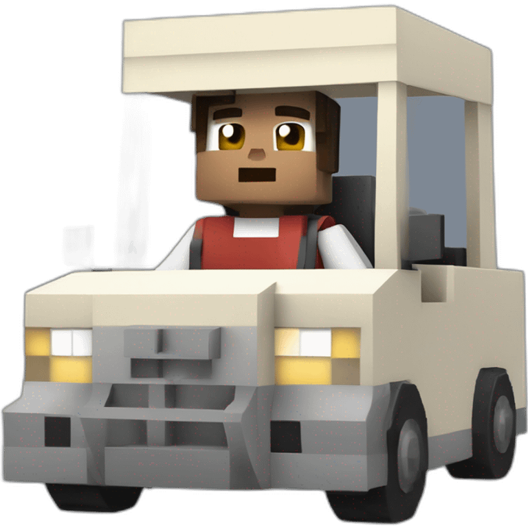 Steve Minecraft  entrain de conduire une voiture  emoji