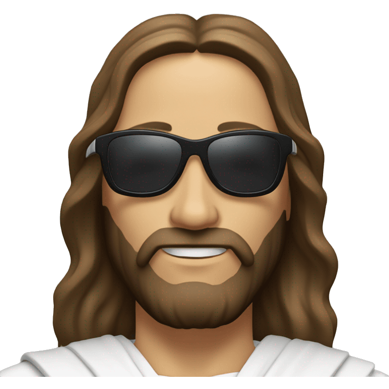 Jesus wearing a juliet from Oakley, sunglasses with sporty vibe emoji