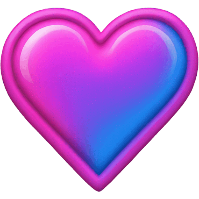 Neon pink and blue heart emoji