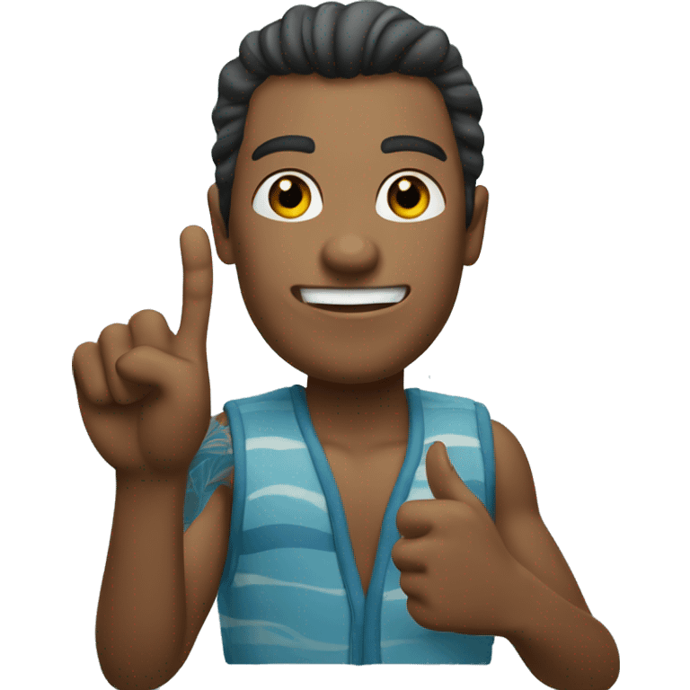 surfer giving the 🤙🏼 shaka (also known as "call me") hand gesture emoji