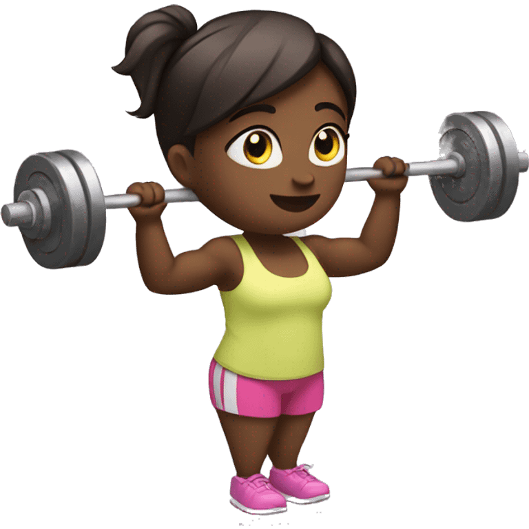 Girl lifting weights emoji