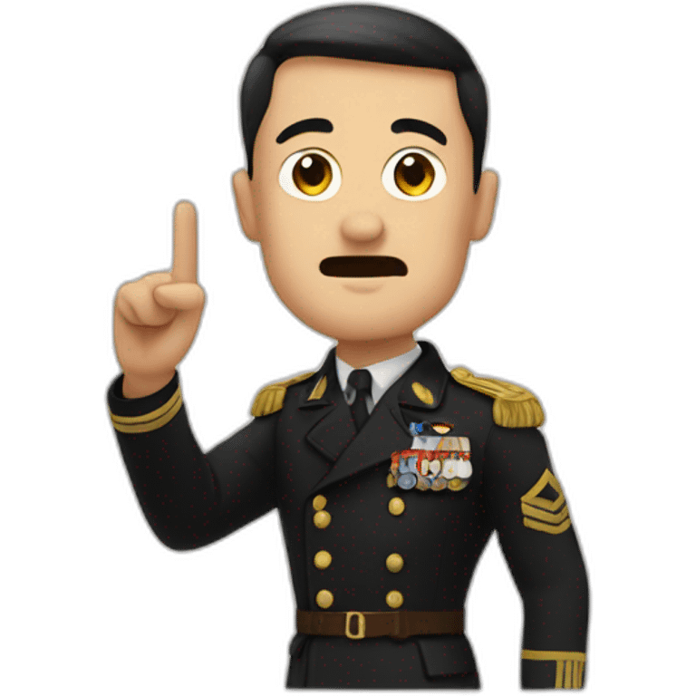 Adolf type with arm up emoji