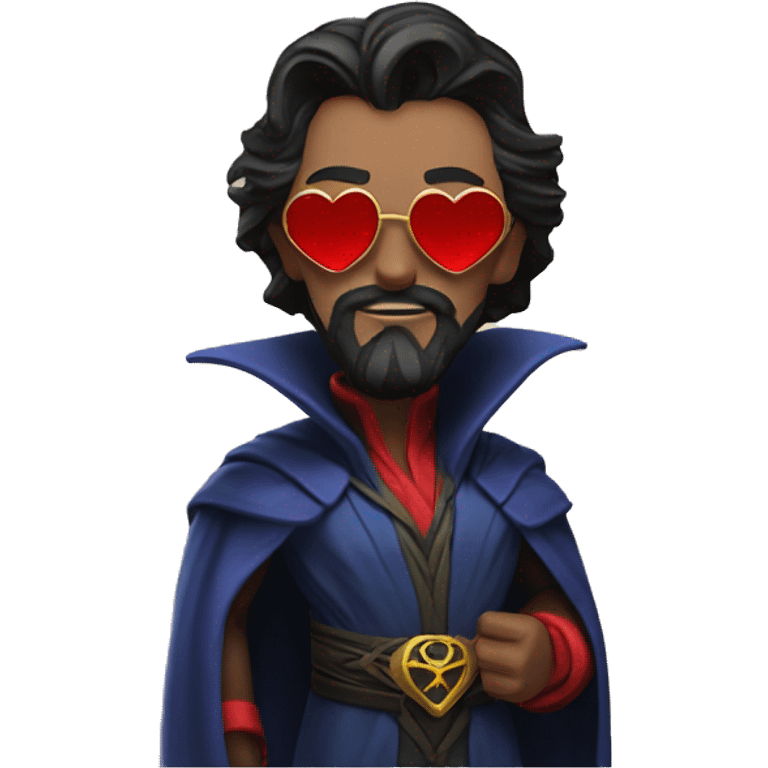 doctor strange having long beard and heart shaped sunglasses emoji