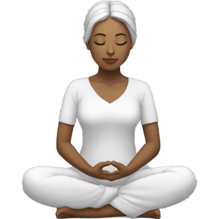 Meditación mujer más corazón blanco emoji