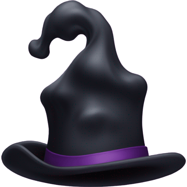 a black smoke cloud with a small purple magicians hat on emoji