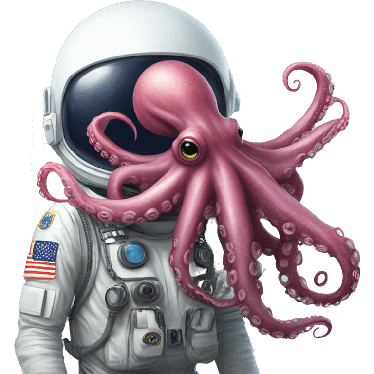 Alien Octopus with astronaut emoji