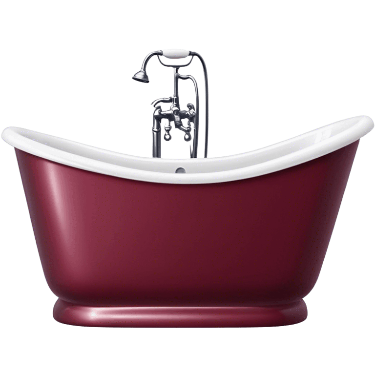 realistic burgundy bathtub emoji