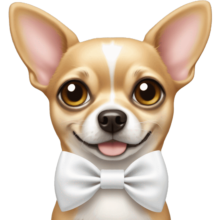 Chihuahua wearing a white bow emoji