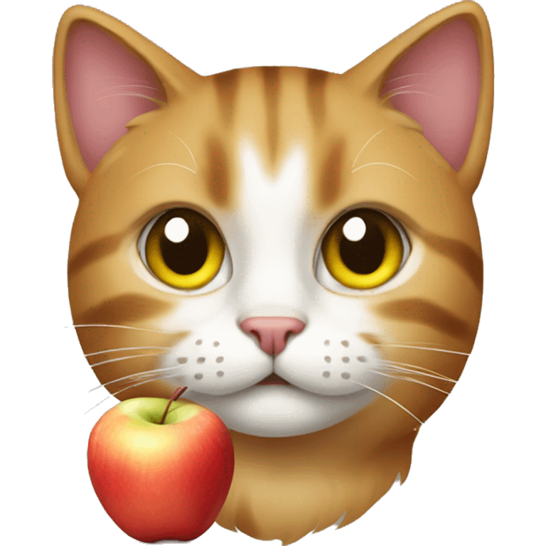 cat with apple emoji