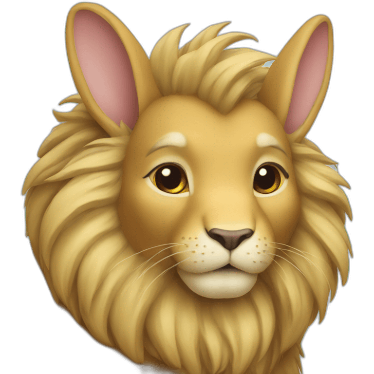 Lapin sur lion emoji