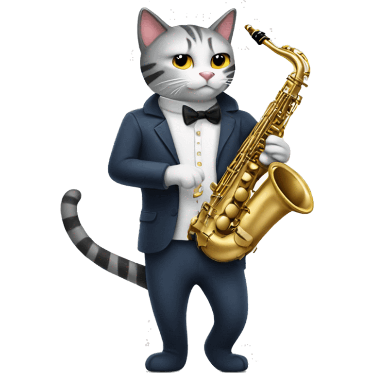 Cat playing saxophone  emoji