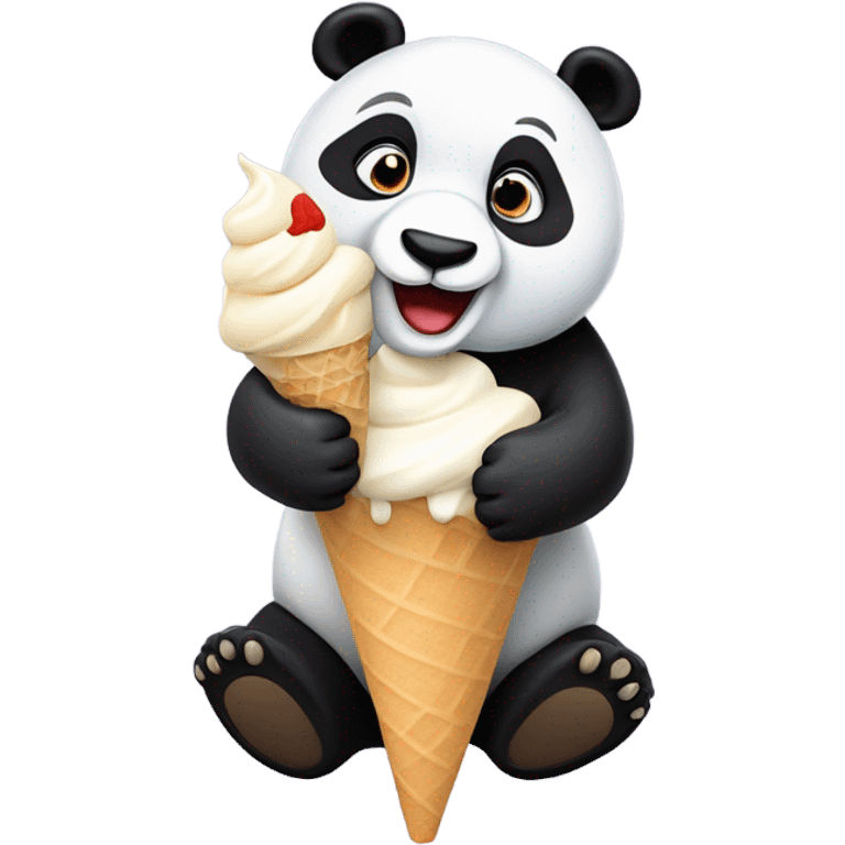 Panda eating ice cream emoji