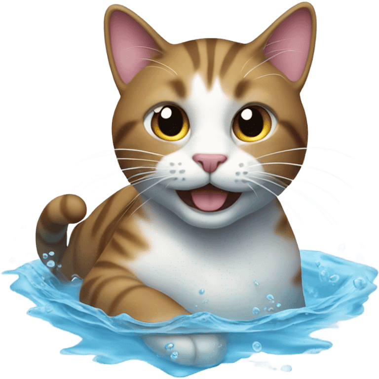 swimming cat  emoji