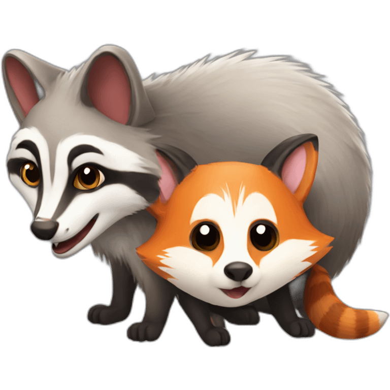 opossum and raccoon and fox emoji