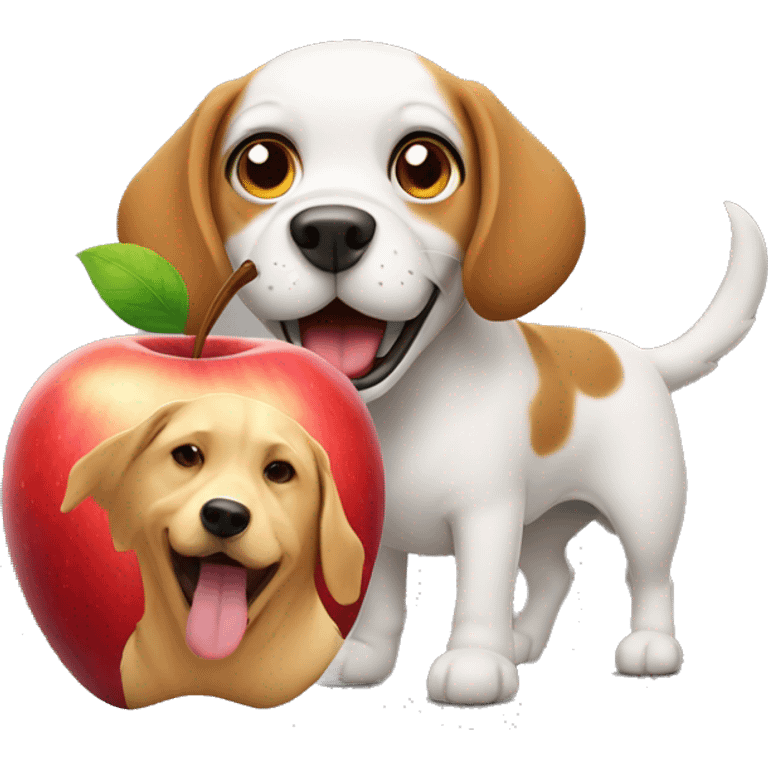 Apple with dog emoji