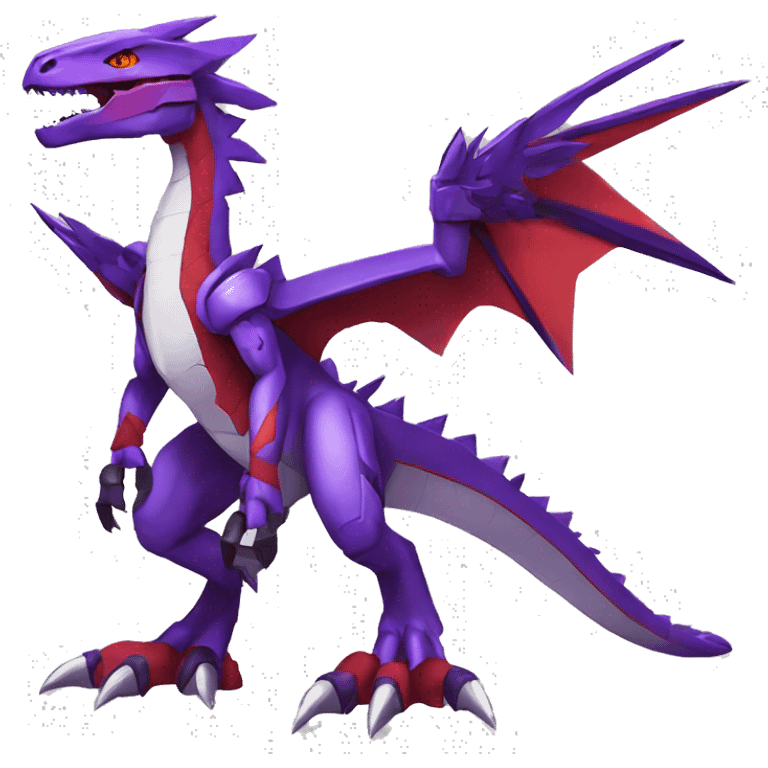  Cool Edgy Purple Red Digimon-Fakemon-Guilmon-Velociraptor-Dragon-Mecha full body emoji