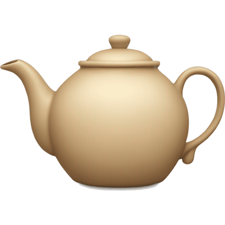 Beige teapot with tea cozy emoji