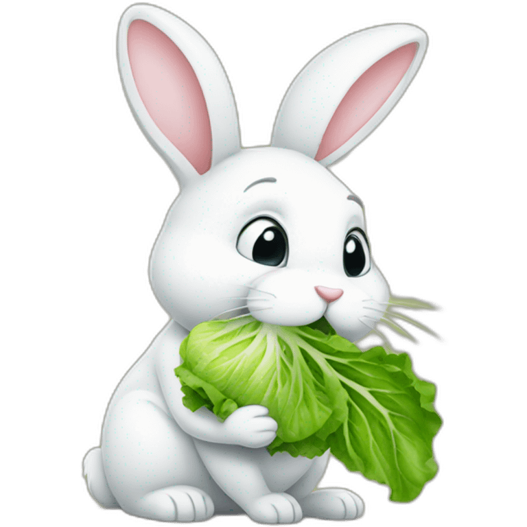 Bunny eating lettuce emoji