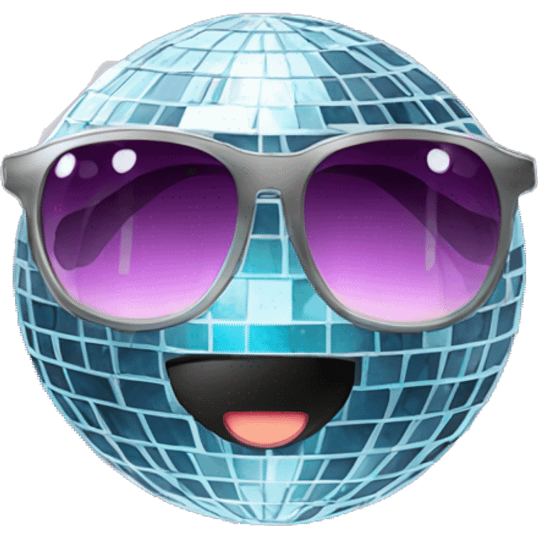 Disco ball with sunglasses  emoji