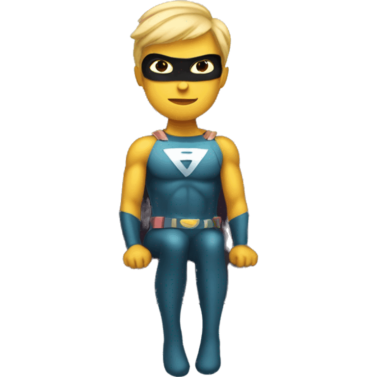 gender neutral Superhero sitting on a chair emoji