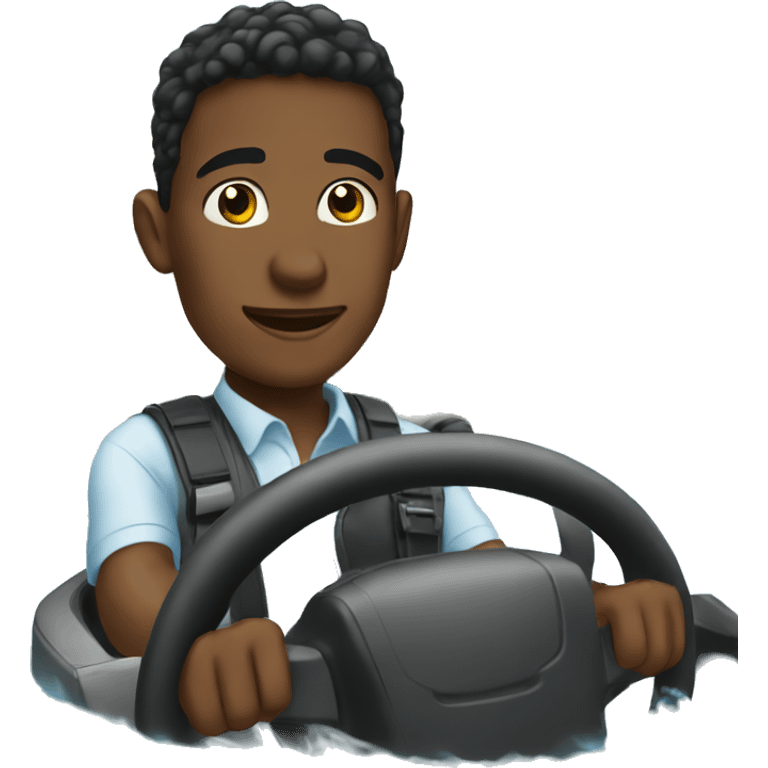 black boy driving in a pool emoji