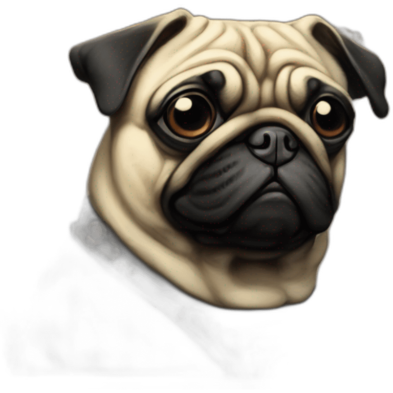 A cyberpunk pug in Art Nouveau style during 1910 emoji