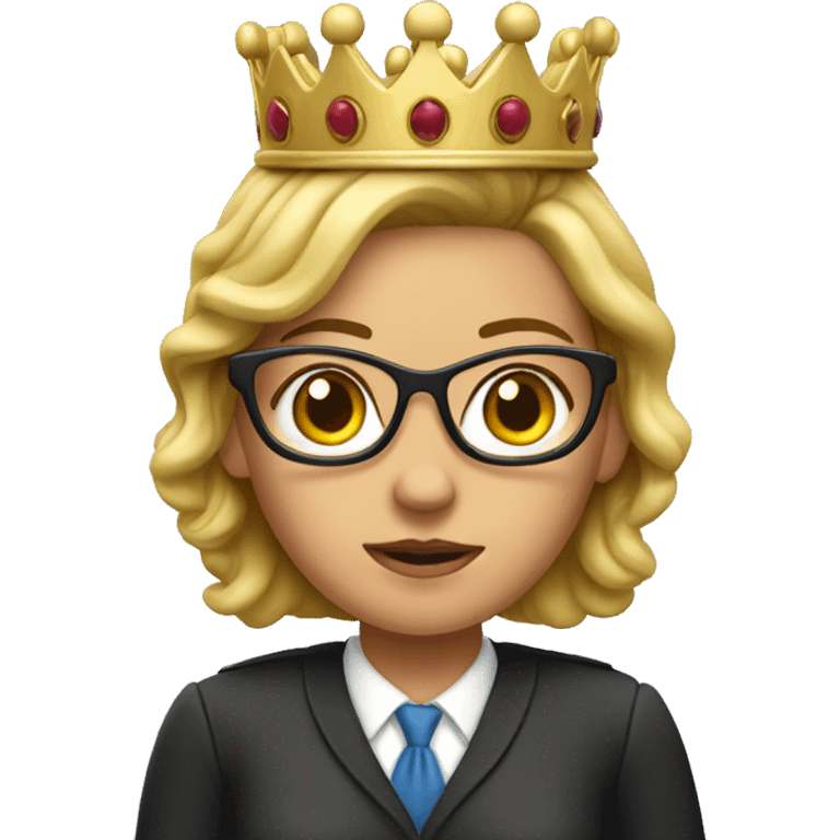 female lawyer with a crown on her head emoji