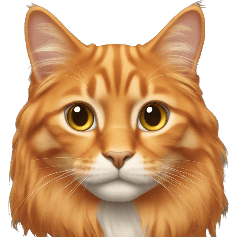 Long hair orange cat emoji