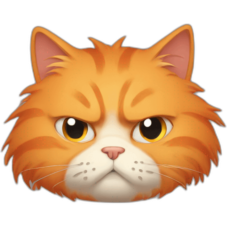 fluffy orange cat in a bad mood emoji