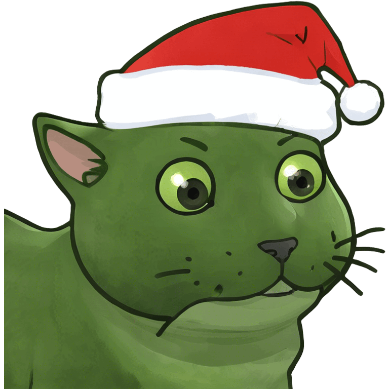 Cat with Santaclaus hat emoji