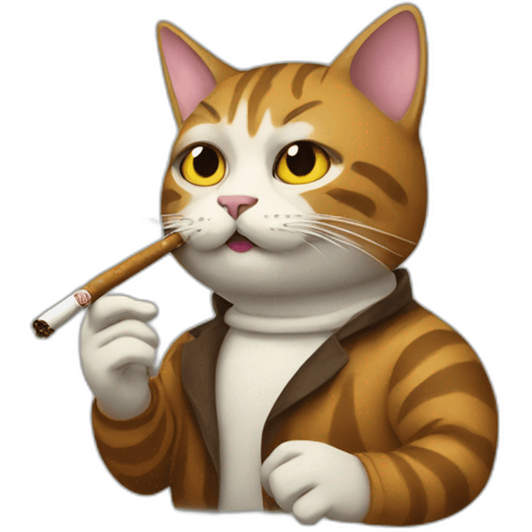 Cat smoking a cigarrette emoji