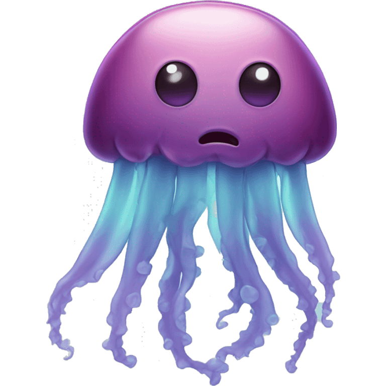 sad jelly fish with sad face and sad very sad  emoji