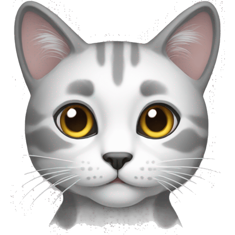 Gato gris y blanco emoji