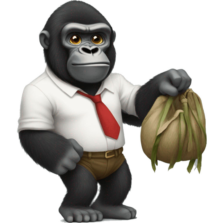 to gorilla holding waring half pents   emoji