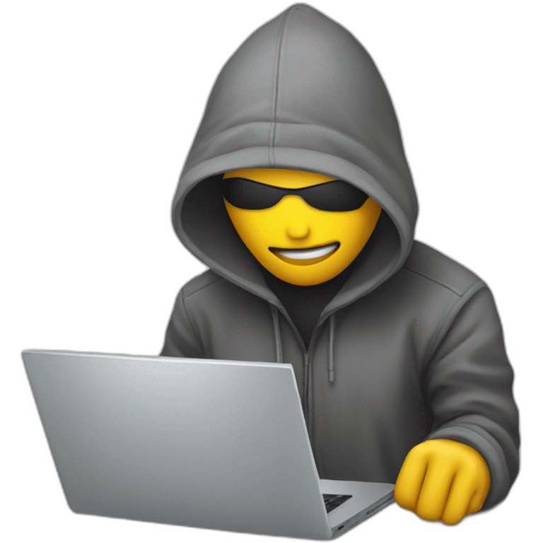 Hacker hacking a laptop emoji