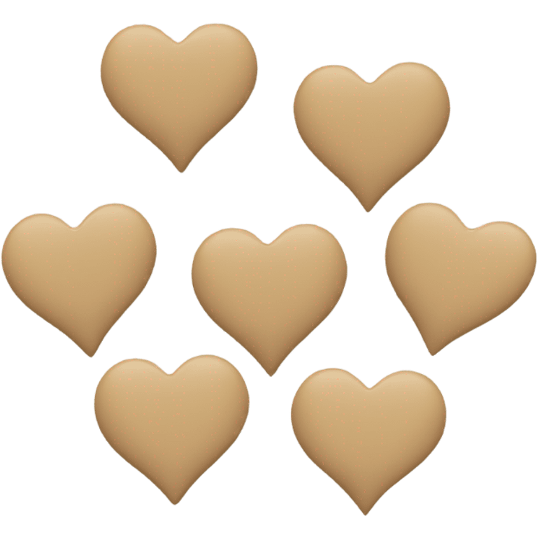 5 small beige hearts emoji