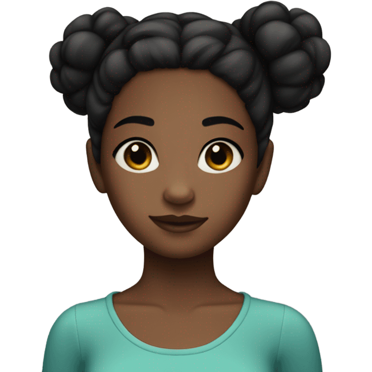 12 year old black girl with black hair in a bun with black birthmark on left side of face emoji