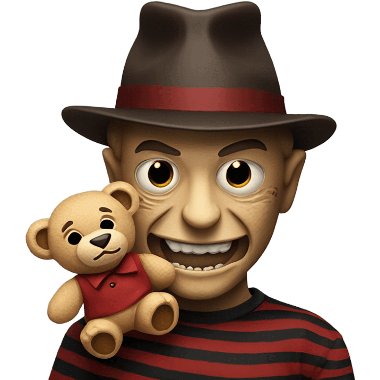 Freddy Krueger holding a teddy bear emoji