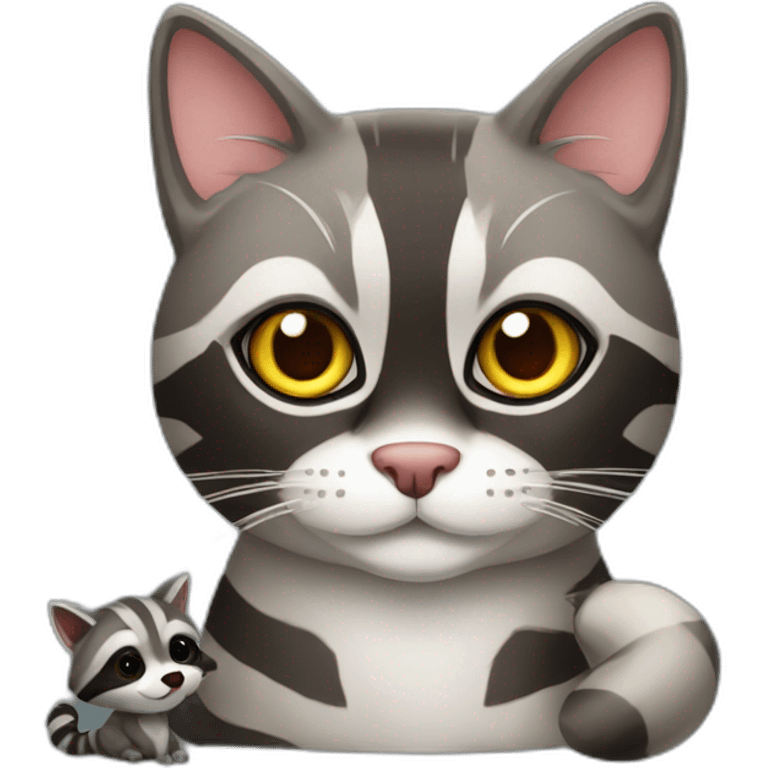 cat with a raccoon emoji