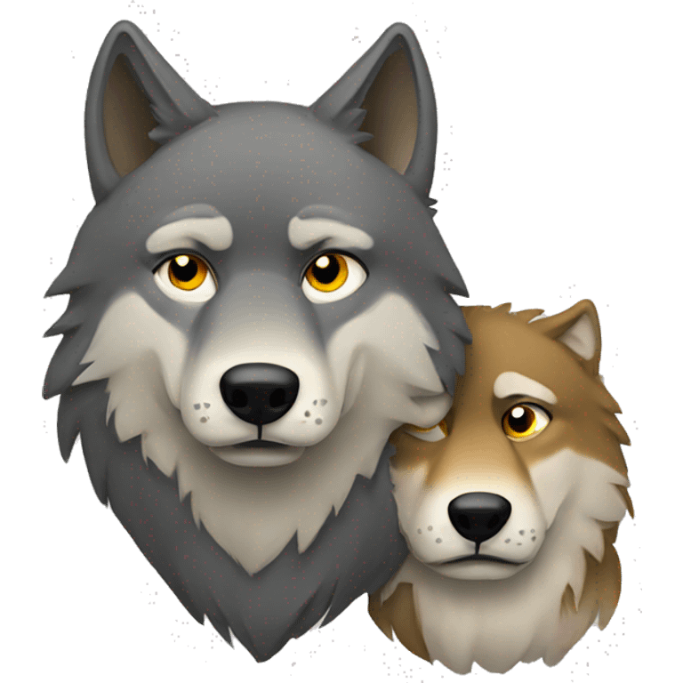 two wolves sad emoji