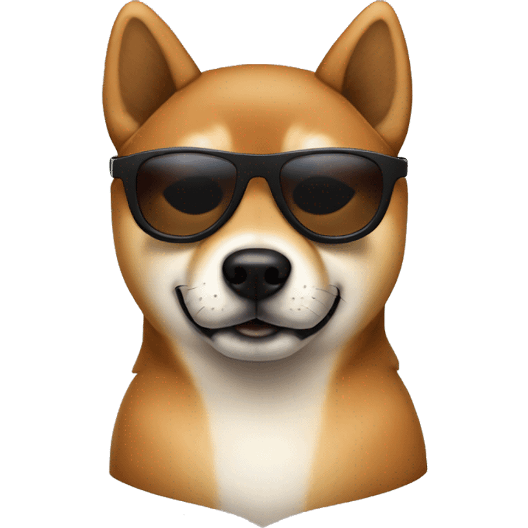 Brown Shiba Inu whit black sunglasses  emoji