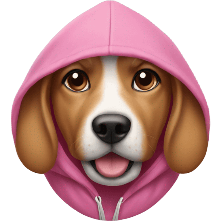 a dog that has a pink hoodie on it emoji