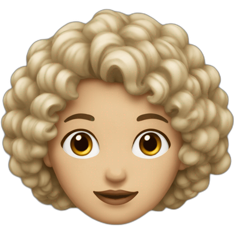 femme avec cheveux bouclé peau beige foncé emoji