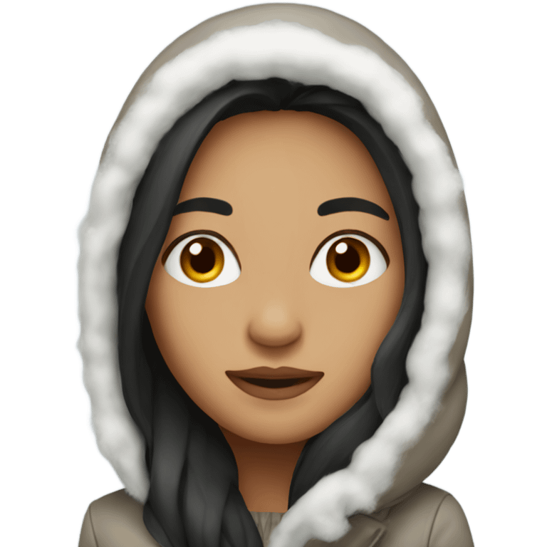 Woman with long dark hair In winter  emoji