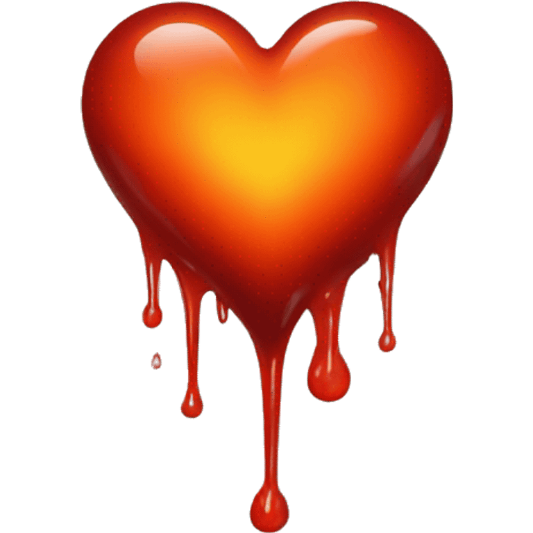 bleeding red heart glowing red-orange emoji