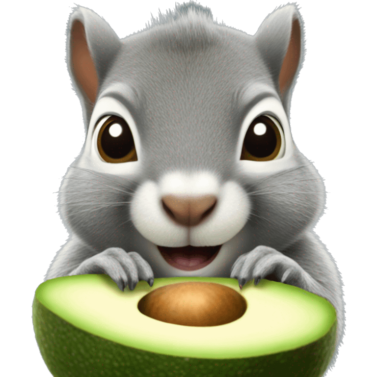 A fat gray American squirrel that eats avocados emoji