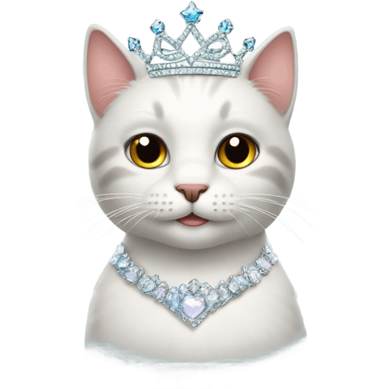 Cat wearing a princess tiara emoji