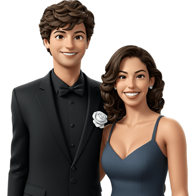 smiling couple in formal attire emoji