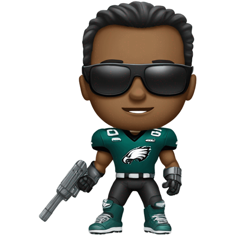 Terminator wearing Philadelphia eagles jersey emoji