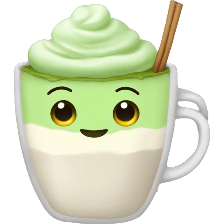 cozy matcha latte in a mug emoji